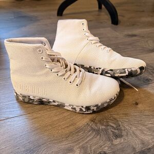 NOBULL White High-Top Sneakers with Camouflage Sole